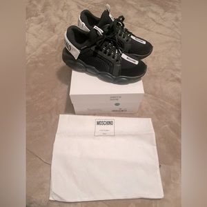 Moschino Black Strap Teddy Sneakers